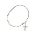 thumbnail image 2 of 7 inch Oval Eye Hook Bangle Bracelet w/ Loop Cross medal charm w/ Light Purple Swarovski Crystal, 2 of 3