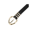 thumbnail image 2 of Women's Fashion PU Leather Belts Skinny Thin Waistband with Gold Buckle for Jeans Pants Shirts Black One Size, 2 of 6