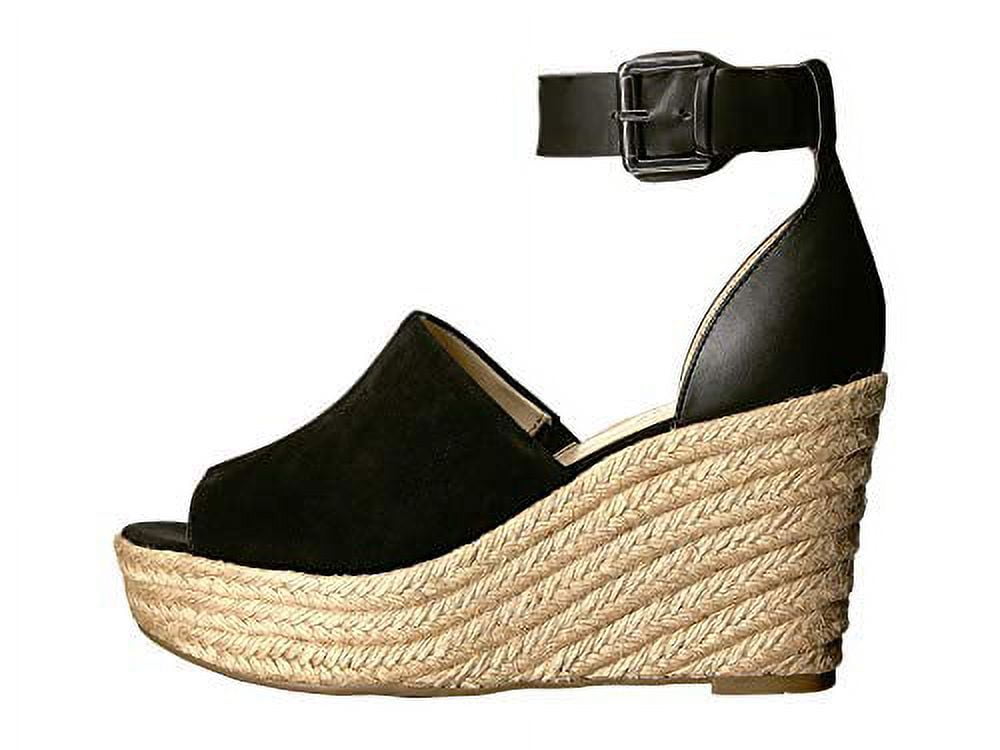 Marc Fisher Womens Cala Leather Peep Toe Ankle Strap Wedge Pumps