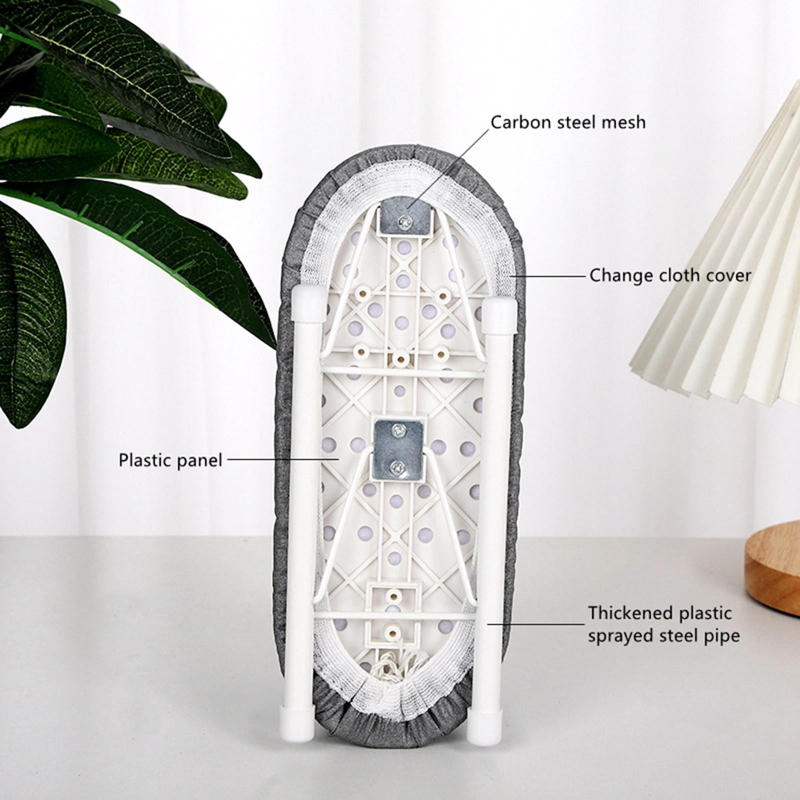 SheeChung Small Tabletop Ironing Board - Heavy Duty Ironing Board with Mesh  Metal Base & 100% Cotton Cover,Hook for Hanging,Portable Folding Mini Iron