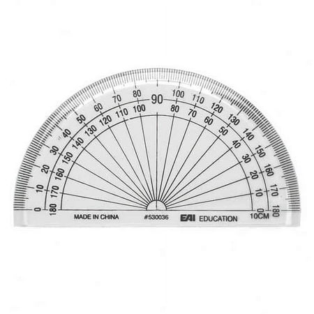 EAI Education 4" Protractor: Clear - Set of 10