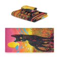 thumbnail image 2 of BZSMCE 3piece Bath Towel Sets Hand Bath Towels Fashion Vibrant Feline Dreams Printed Towel Sets, 2 of 8