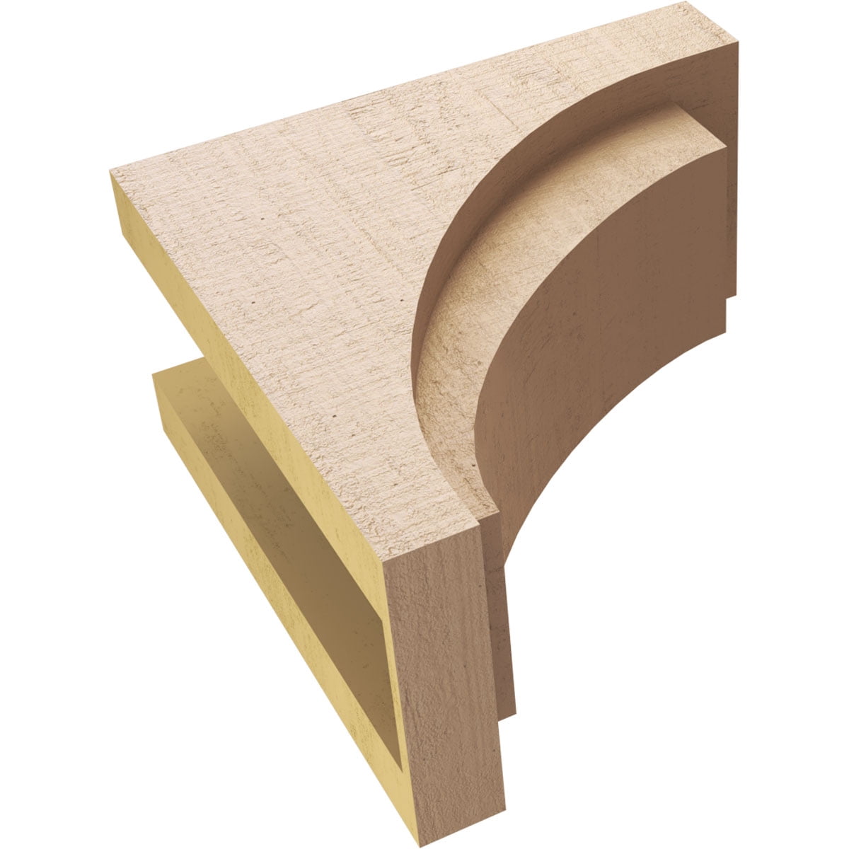 7"W x 14"D x 14"H Classic Rivera Rough Cedar Woodgrain TimberThane Corbel, Primed Tan