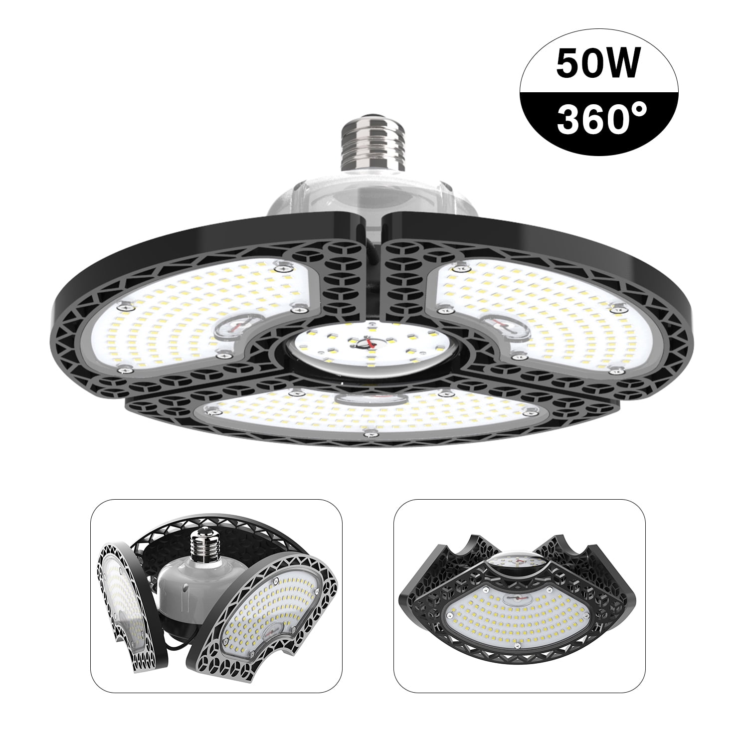 LED Garage Lights 50W Deformable LED Ceiling Lights 7500LM CRI80 LED