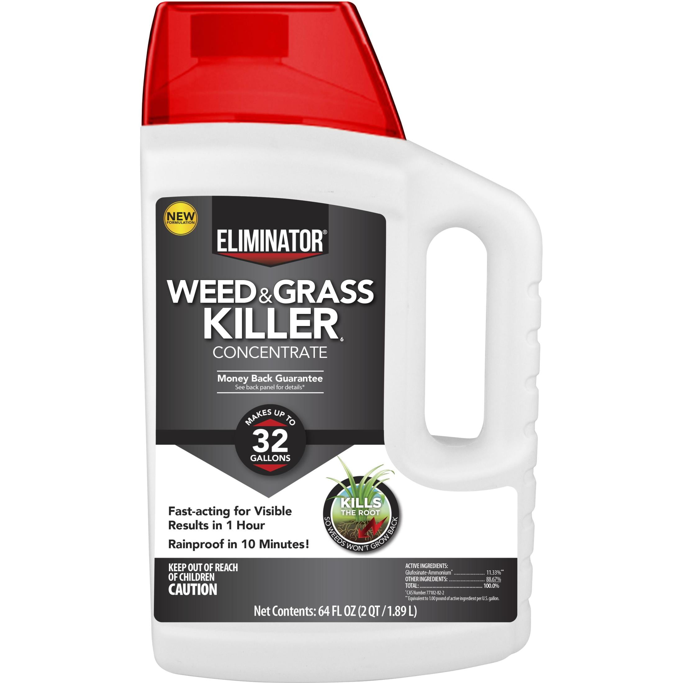 Eliminator Weed & Grass Killer Concentrate Herbicide, 64 Fl Oz, Kills Down to The Root