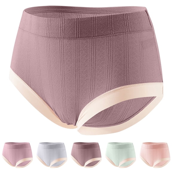 Oksale Cotton Panties for Women High Waisted Breathable Bikini Briefs Soft Comfortable Lace Underwear for Everyday Silver XL