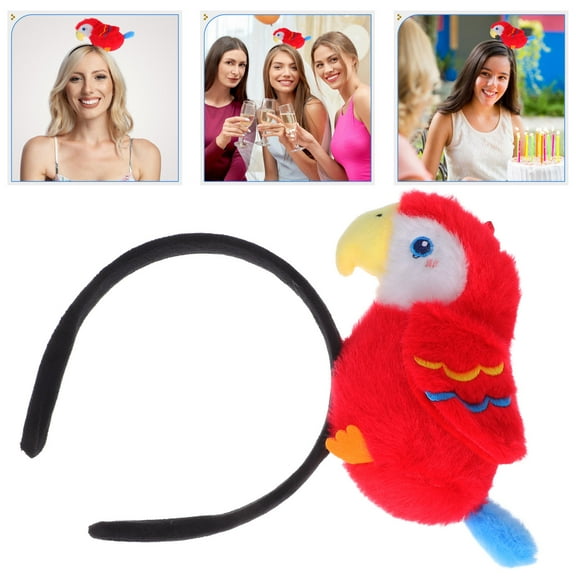 UPOUART Cute Red Parrot Headband for Parties Lightweight Fabric Hair Accessory with Vibrant Colors and Elastic Fit