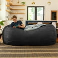 thumbnail image 4 of Jaxx 7 Foot Giant Bean Bag Sofa, Black, 4 of 7