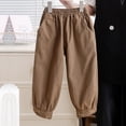 thumbnail image 2 of Odeerbi 3-12 Años Niños Niñas Bordado Floral Pantalones de Algodón Cintura Media Pantalones Largos Sueltos Con Bolsillo, 2 of 9