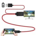 thumbnail image 2 of Red 1080p Mhl Micro Usb To Hdmi Hd Tv Cable Adapter, 2 of 5