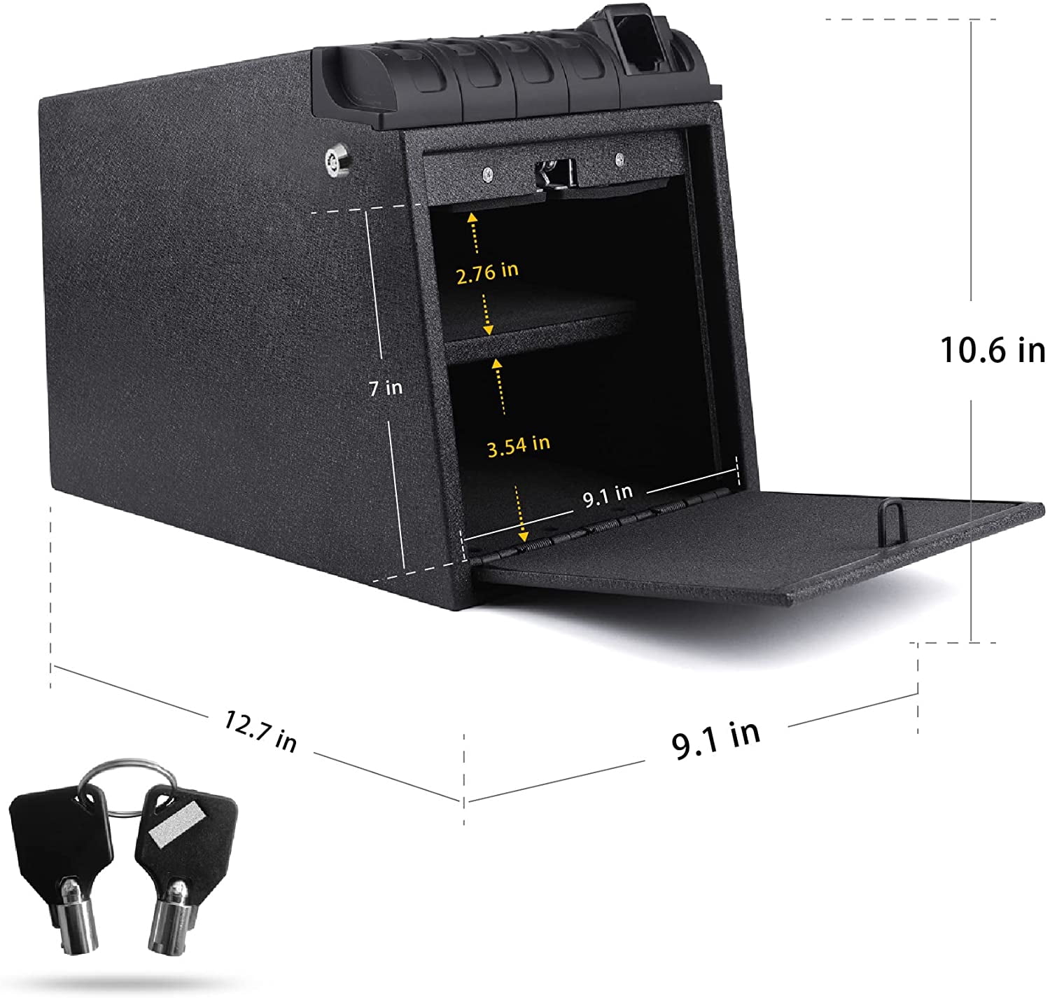 MAXSafes Two Gun Vault with Biometric Fingerprint Lock, 15.6 lbs
