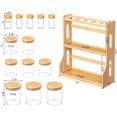 thumbnail image 6 of Basicwise Versatile 3-Tier Bamboo Spice Rack and Pantry Organizer with 13 Glass Jars – Perfect for Countertop Storage in Kitchens to Keep  Seasoning Containers Neatly Displayed and Easily Accessible, 6 of 10