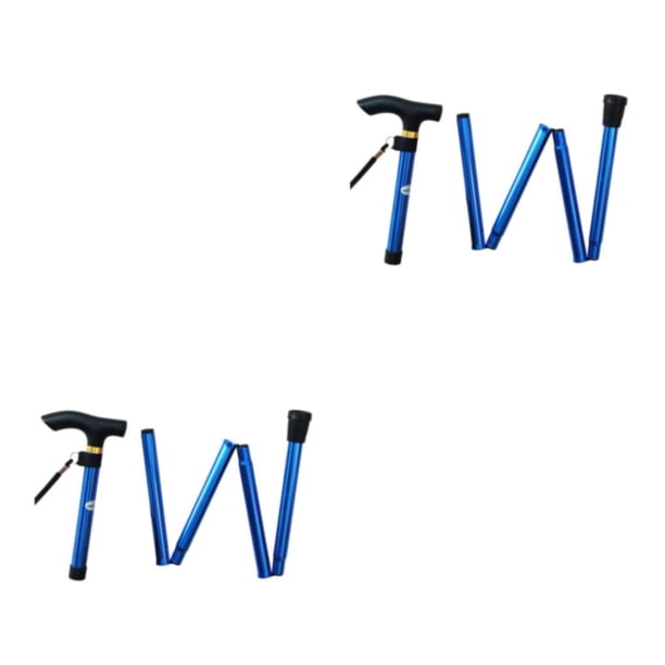 Vogacara Muletas Trekking Aleación de aluminio Muletas plegables Bastones antideslizantes Accesorios para caminatas Bastones para senderos para Azul 2Conjunto