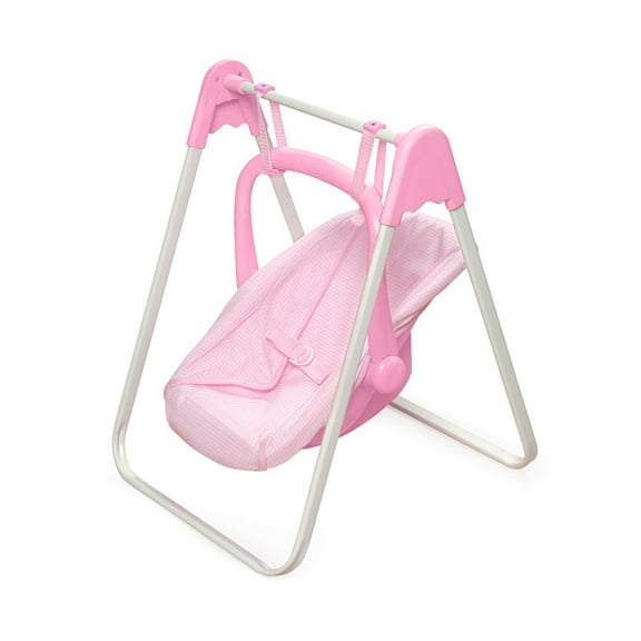 Doll Swing with Portable Carrier Seat - Pink/Gingham