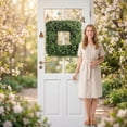thumbnail image 4 of 18.89IN Spring Garland, Germ-Leaf Dood Garland, Creative Square Artificial UV Protection Woven Wreath, Outdoor&Indoor Wreaths for Front Door, 4 of 5