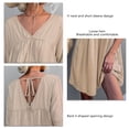thumbnail image 5 of Robe à Manches Courtes Col V, Femmes V Cou Court Femmes Robe à Manches Courtes Robe Multi-Fonctionnelle, 5 of 5
