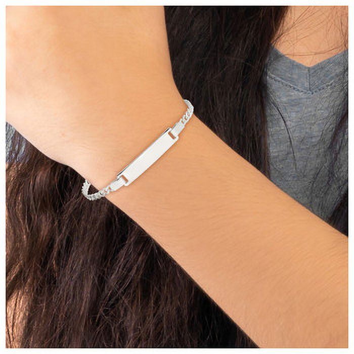Lex & Lu Sterling Silver ID Bracelet 5.5'' - Walmart.com