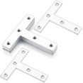 thumbnail image 2 of T-Shaped Brackets, Flat Repair Plate, Stainless Steel Corner Brackets, Straight Flat Fixing Plates for Junction Furniture Fixing Repair (10 Pieces, 80, 2 of 4