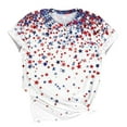 thumbnail image 5 of Cavosen Red White and Blue Tops for Women Petite Patriotic Short Sleeve Crewneck Tops USA Star Striped Print T Shirts Lady XL Independence Day Casual Shirts 4th of July Tunic Tees Patriotic Outfits, 5 of 5
