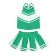 thumbnail image 3 of YONGHS Kids Girls Cheerleading Outfit Sleeveless Tops Pleated Skirt Set 6-16 Green 8, 3 of 7