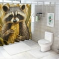 thumbnail image 7 of BCIIG Raccoon Corn Surprise Bathroom Shower Curtain Set with Hooks 36"x72, 7 of 7