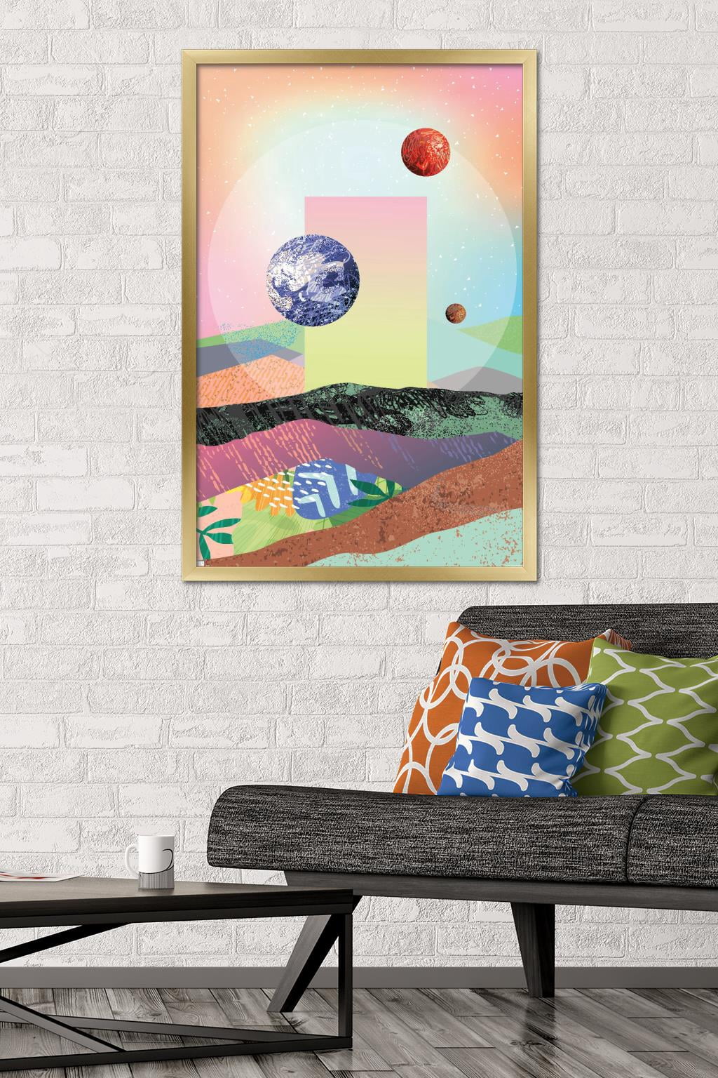 Abstract Space Wall Poster, 22.375" x 34" Framed