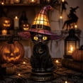 thumbnail image 2 of Halloween Decorations Witch Black Cat Light 3D Resin Lamp for Living Room Tabletop Shelf Bedroom Unique Goth Witchy Gifts Decor, 2 of 5
