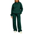 thumbnail image 2 of Sweat Suit Women Cute Comfortable Hoodie and Sweatpants Set | Track Suits for Women Set Resort Cute Y2k Petite Sets for Women 2 Piece for Trip Walking Travel Dark Green S, 2 of 5