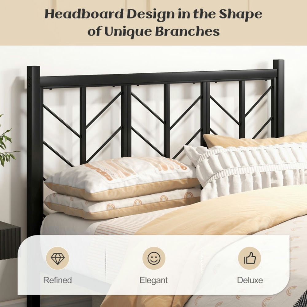 Barara King Bed Frames, Platform Bed Frame, Full Size Platform Bed with Headboard and Metal Frame-Full Size