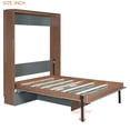 thumbnail image 5 of Newest Full Size Murphy Bed with Foldable Desk – Space Saving Wall Bed - Walnut & Gray, 5 of 9