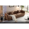 thumbnail image 6 of camel sectional sofa with removable pillows, durable fabric, solid wood frame, high density sponge filler, 6 of 9