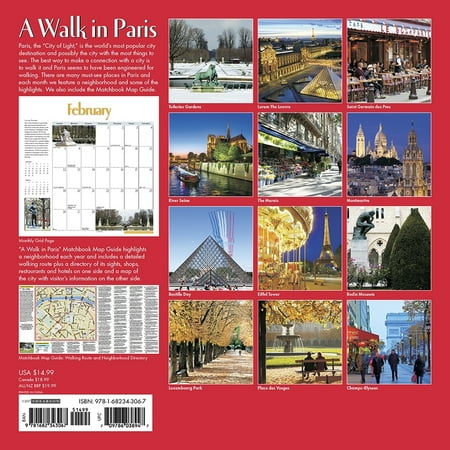 A Walk in Paris 2017 Calendar: Includes Walk, Shop, Eat in Paris Citywalks Matchbook Map Guide