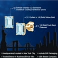 thumbnail image 2 of Gem Stone King 14K Yellow Gold Sky Blue Aquamarine Stud Basket Setting Earrings for Women Men | 1.00 Cttw | Gemstone March Birthstone | Emerald Cut 6X4MM | Double Notch | Gold Earrings for Women Men, 2 of 6