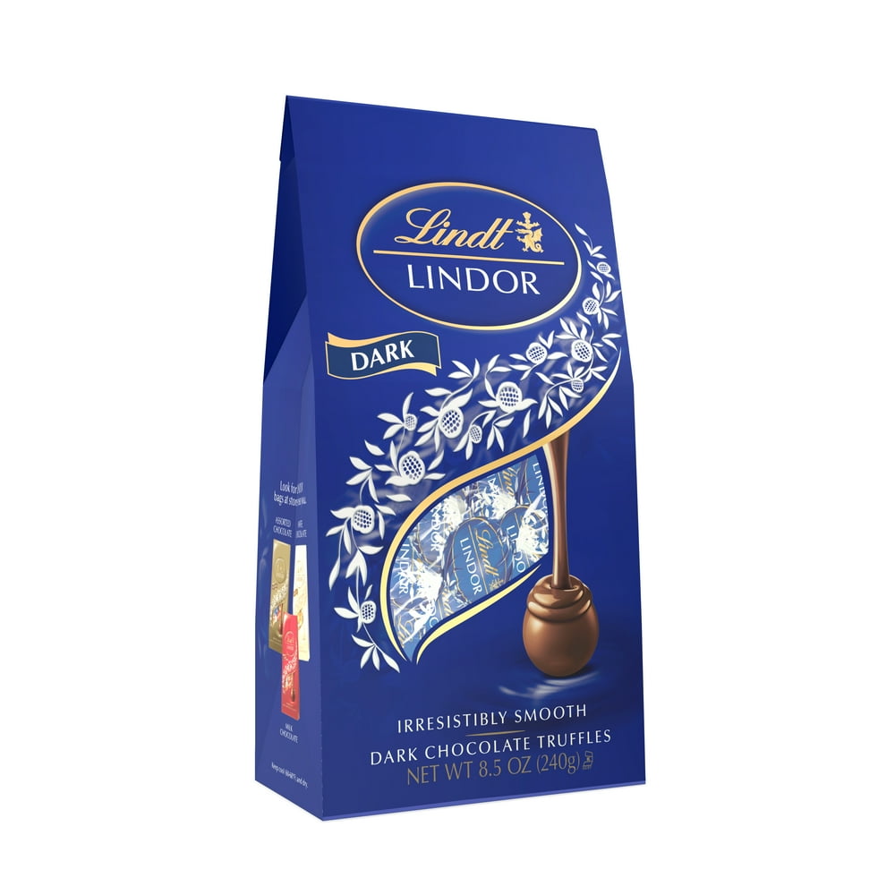 Lindt Lindor Dark Chocolate Candy Truffles, 5.1 oz Bag