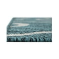 thumbnail image 5 of Unique Loom Outdoor Botanical Collection Area Rug - Curl (10' 8" Square Teal/Ivory), 5 of 6