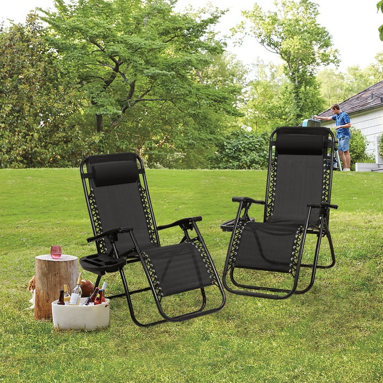 Walnew zero gravity chair camp reclining lounge chairs outdoor lounge patio chair with adjustable pillow 2 pack cheap
