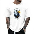 thumbnail image 1 of LUOGENLI T-shirts pour Homme pour Hommes T-Shirt d'Été à Col Rond à Manches Courtes Mode pour Homme Plein Air Loisirs Motif Aigle T-Shirt T-shirts pour Homme T-shirts Graphiques T-shirts Vintage de la Saint-Patrick T-shirts pour Homme Blanc TTTG, 1 of 3