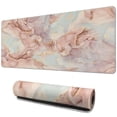 thumbnail image 1 of Cute Pink Desk Mat - Large & Durable Mouse Pad in Rose Gold Marble Design for School, Office, Home, 1 of 7