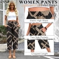 thumbnail image 4 of VDJ Flowy Pants for Women High Waist Loose Casual Pazazzo Capris Summer Fall Pull On Wide Leg Lounge Pants Trousers Size S, 4 of 8