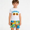 thumbnail image 2 of LRen Boys' Swimwear Toddler Cartoon Print Two Piece 3t Swimsuit Boys Summer Beach Casual Fashion Loose Beach Swimwear Sets, 2 of 8