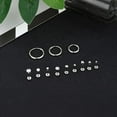 thumbnail image 4 of Cterwk 10 Pairs Stud Earrings Stainless Steel Earring 14K Plated Small Hoop Earrings Ball Flat Back Earrings for Women, Silver, 4 of 7