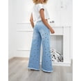 thumbnail image 4 of Pantalones palazzo con ojales para mujer, elásticos de Vaqueros cintura alta, informales, Vintage, cómodos, a la moda, Y2K, 2024, 4 of 4