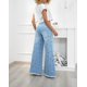 thumbnail image 4 of Pantalones palazzo con ojales para mujer, elásticos de Vaqueros cintura alta, informales, Vintage, cómodos, a la moda, Y2K, 2024, 4 of 4