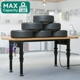 thumbnail image 3 of Dextrus Work Bench 60" L X 24" W Adjustable Workbench for Garage W/Pegboard & Power Outlets Hardwood Top Heavy-Duty Workstation, 2000 LBS Load Capacity for Workshop, Office, Home Outdoor, 3 of 8