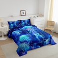 thumbnail image 3 of Erosebridal Ensemble de Literie Méduse de Mer, Ensemble de Couette Simple, Insert de Couette Faune Marine, Bleu, Réversible 2 Pcs, 3 of 7