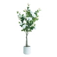 thumbnail image 4 of Realistic 120cm Artificial Rose Tree - Silk & Plastic Decorative Plant - Durable, Low Maintenance, Easy to Decorate - For Home, Events, Indoor & Outdoor - White Roses in White Pot, 4 of 8