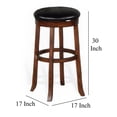 thumbnail image 5 of Reggie Swivel Barstool Set of 2, Black Faux Leather, Brown Mahogany, 5 of 6