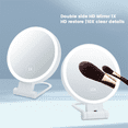 thumbnail image 2 of 10X Magnifying Makeup Mirror with Lights and Magnification,3 Colors Desktop LED Mirror and Vanity Mirror for Travel, 2 of 7