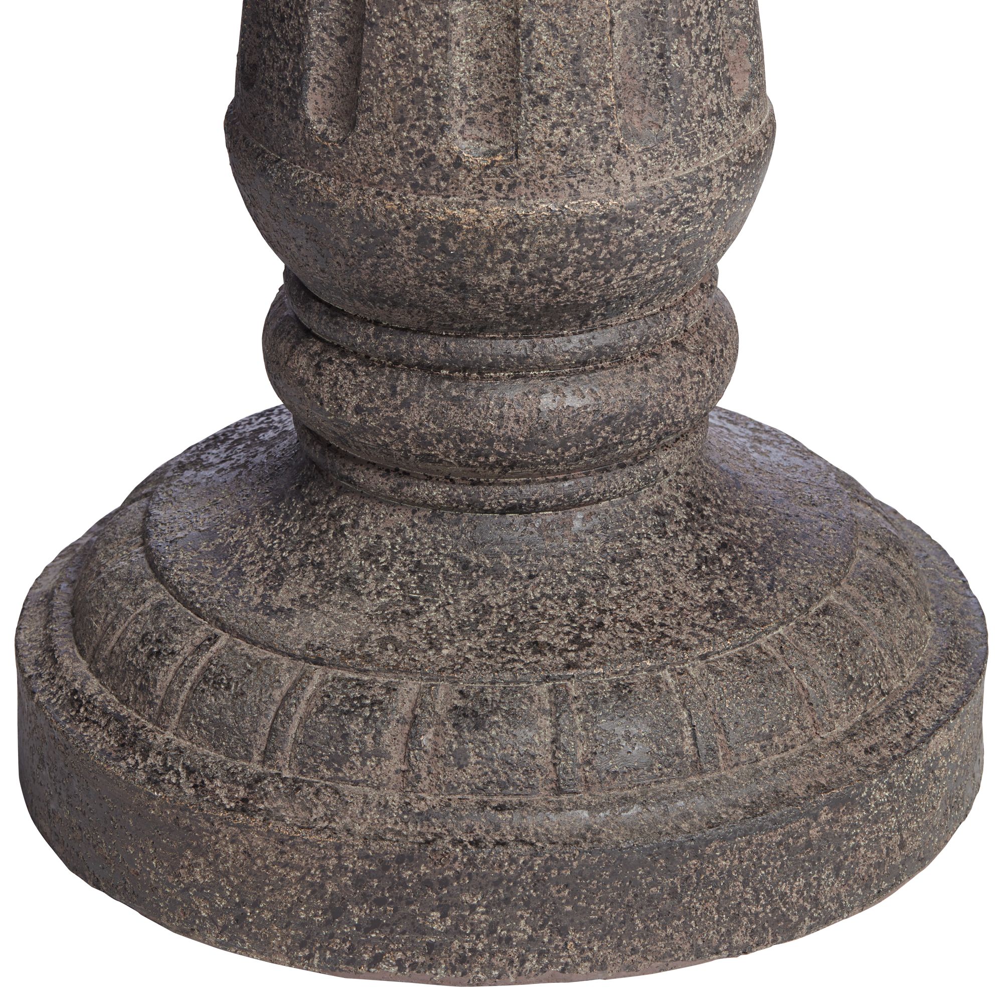 Rendaux 43" High Large Italian Outdoor Decor Gray Faux Stone Floor Fountain with Light LED 3-Tier Outside
