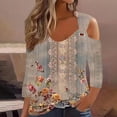 thumbnail image 3 of Oversized Tshirts for Women Womens 3/4 Length Sleeve Tops Womens T Shirts Graphic womens elbow length sleeve tops Holiday Savings, 3 of 5